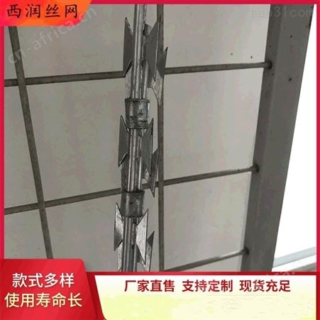 铁岭 带电刀片刺绳  直线通电刀片防刺绳带电防盗刀片刺绳刀片刺绳现货销售