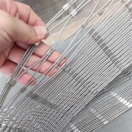 陕西304不锈钢钢丝绳网动物园防鸟网手工卡扣钢丝绳防坠网