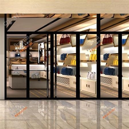 高档包包女鞋展示柜案例效果图