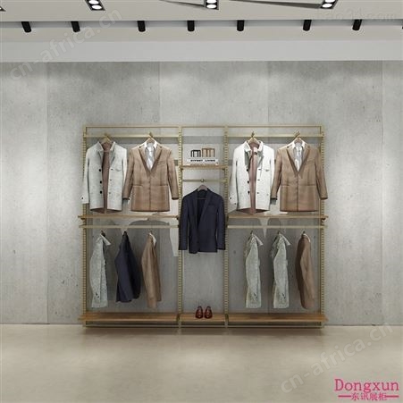 定制服装店展示架 金色落地式服装柜 创意牛仔裤架简约时尚定制衬衫西装陈列架 服装展柜厂