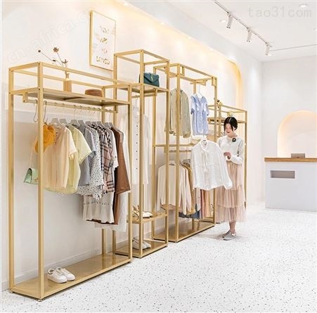 服装店展示架男女服装店双层服装架挂衣服架子落地式侧挂陈列货架 厂家定做