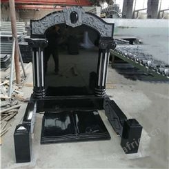 全友石材加工企业 中国黑墓碑墓石 公墓陵园不易风化防水