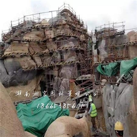 舟山水泥假山 塑石假山 风景假山厂家 仿木栏杆 景区假山选材精良