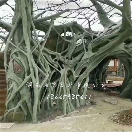 常德湘岩园林假山 空心塑石假山制作 景区仿真塑山 水池塑石假山设计公司
