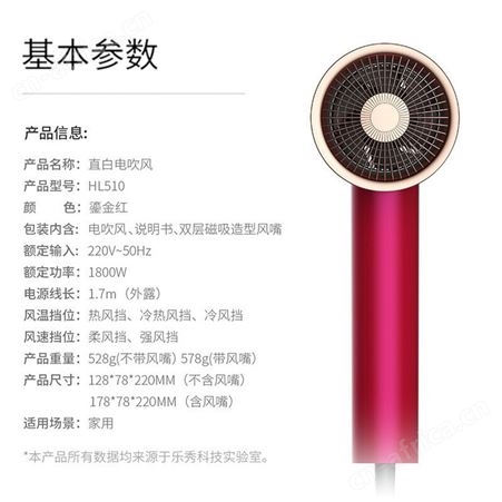 直白 水离子电吹风机 HL510 家用大功率发廊吹风筒 直白总代理商