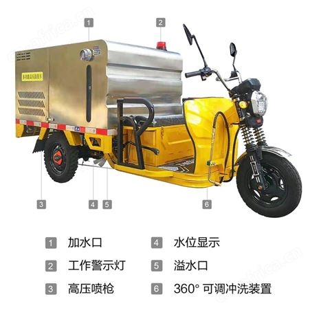 欧洁羿尔 三轮电动高压清洗车QXC-K600 环卫冲洗机本田发动机AR泵