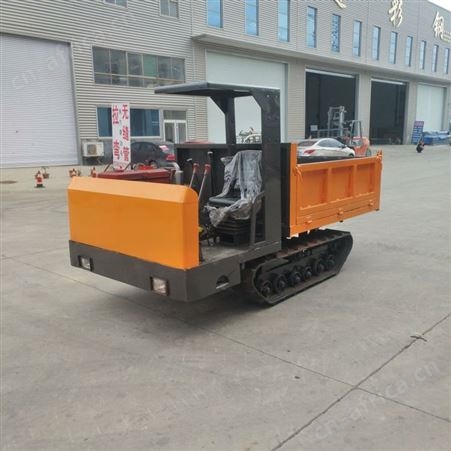 手扶式座驾式履带运输车 1.2吨液压自卸爬山虎 果园运输翻斗车