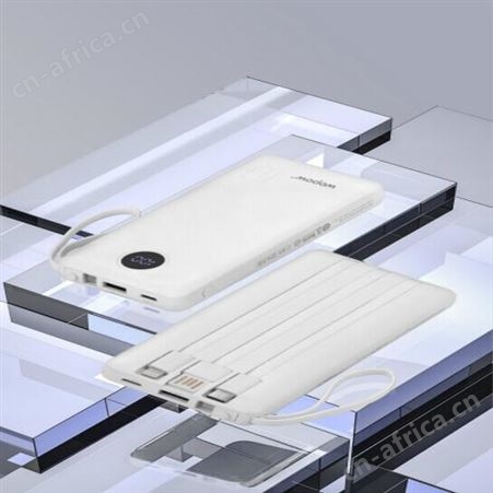 沃品（WOPOW）自带线轻薄移动电源便携屏显充电宝L06