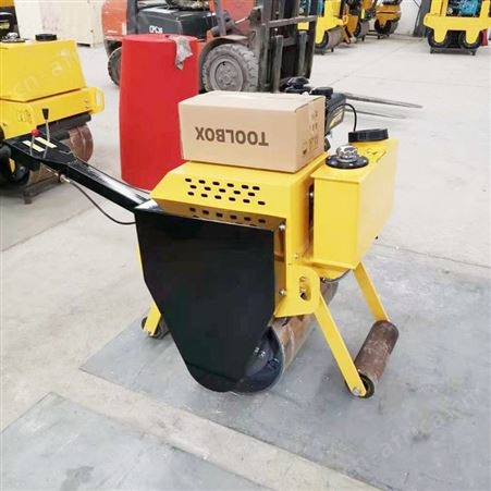 手扶式单轮小型压路机 路面震动压实机械 柴油压土机生产
