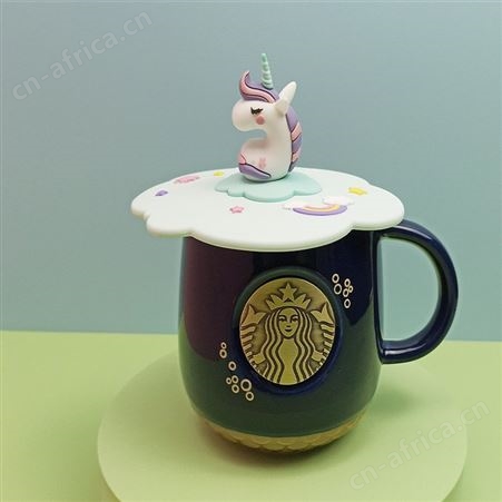 陶瓷杯杯盖创意马克杯吉祥物公仔礼品硅胶杯盖免费画立体图厂家