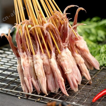 鸭舌串小串半成品 油炸涮锅烧烤 手工竹签穿制