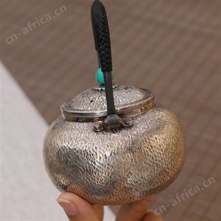 小号提梁烧水银壶999足银功夫银茶具纯手工户外煮茶泡茶壶批发