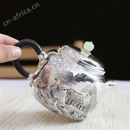 玉摘手工小银壶纯银999泡茶壶足银家用功夫茶具银器礼品茶壶