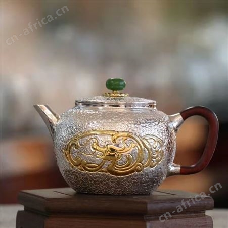 手工银器 足银999银茶壶套装 银壶定制 高档商务茶具礼品