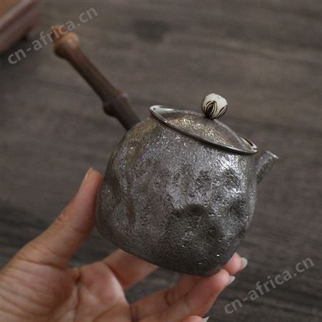 手柄纯银999侧把泡茶烧水壶高档功夫茶具套装旅行公道杯煮茶银壶