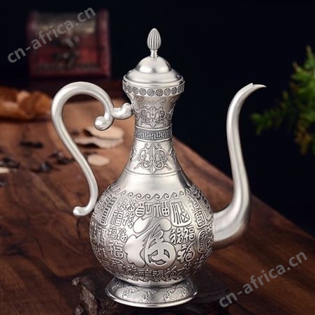 百福 999银酒壶白酒杯子 家用分酒器 纯银酒具酒杯 银酒具套装