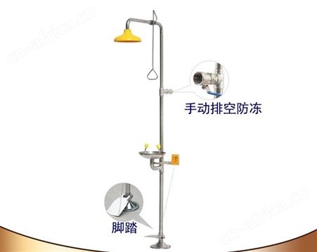 BTF81大踏板冲淋洗眼器 紧急复合式洗眼器 排空防冻 喷淋洗眼器