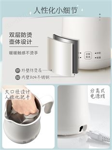 Bear小熊ZDH-A06H1电水壶旅行用小型迷你办公室烧水保温一体壶