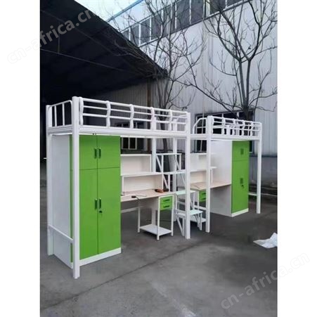 大学生下桌组合床员工宿舍公寓衣柜书桌一体连体双层铁艺床