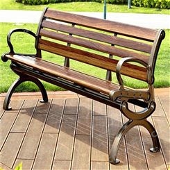 绿茂加工定制 塑木公园椅 铸铝公园椅 户外休闲椅 小区座椅