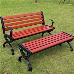 绿茂定制户外防腐木座椅 不锈钢长椅 木质公园椅 休闲实木坐凳