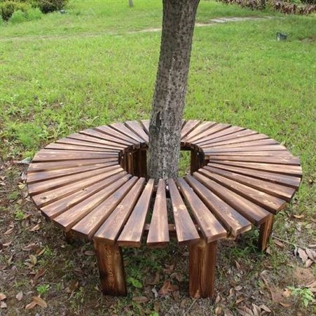 绿茂批发户外树围椅 圆形围树座椅 方形树围凳 实木排椅
